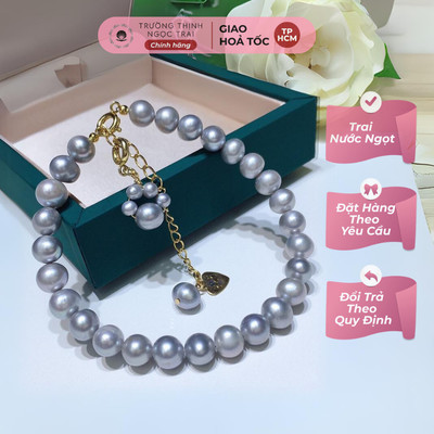 Vòng Tay Xám 7ly Kiểu Dáng Thanh Lịch, Sang Trọng - Ngọc Trai Trường Thịnh