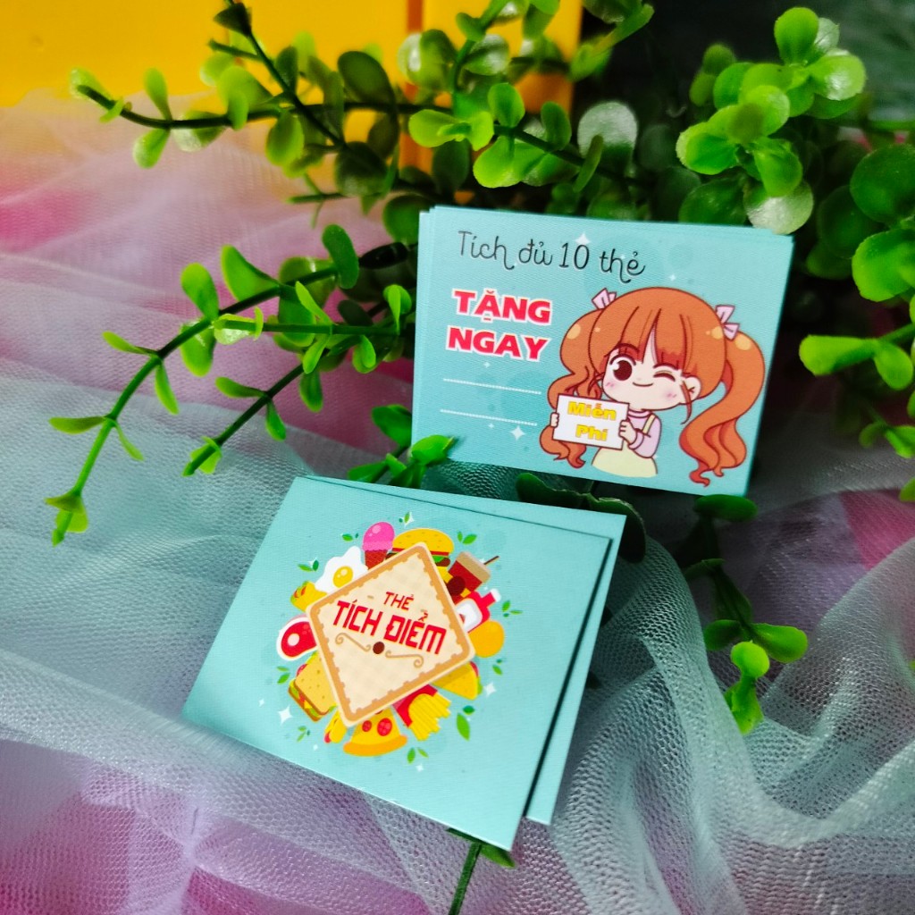 THẺ TÍCH ĐIỂM BÁNH MÌ, ĐỒ ĂN VẶT - CARD TÍCH ĐIỂM MUA HÀNG KHOAI TÂY CHIÊN, BÁNH ĂN VẶT CÁC LOẠI