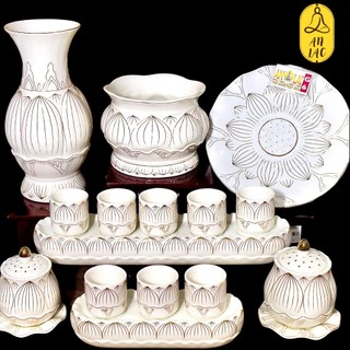 BỘ SỨ THỜ CÚNG BÚP SEN TRẮNG 1918 (NHIỀU PHÂN LOẠI SẢN PHẨM)
