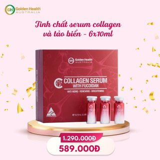 [GOLDEN HEALTH] Tinh chất collagen serum và tảo biển - Hộp 6 lọ