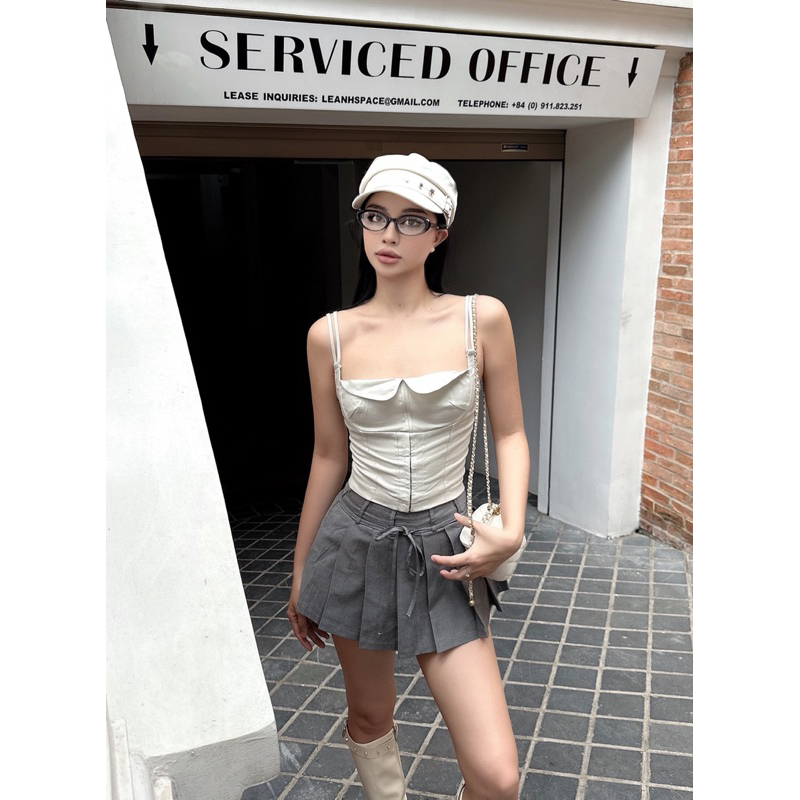Bvilys| Caily Top Áo corset có khoá kéo bên sườn