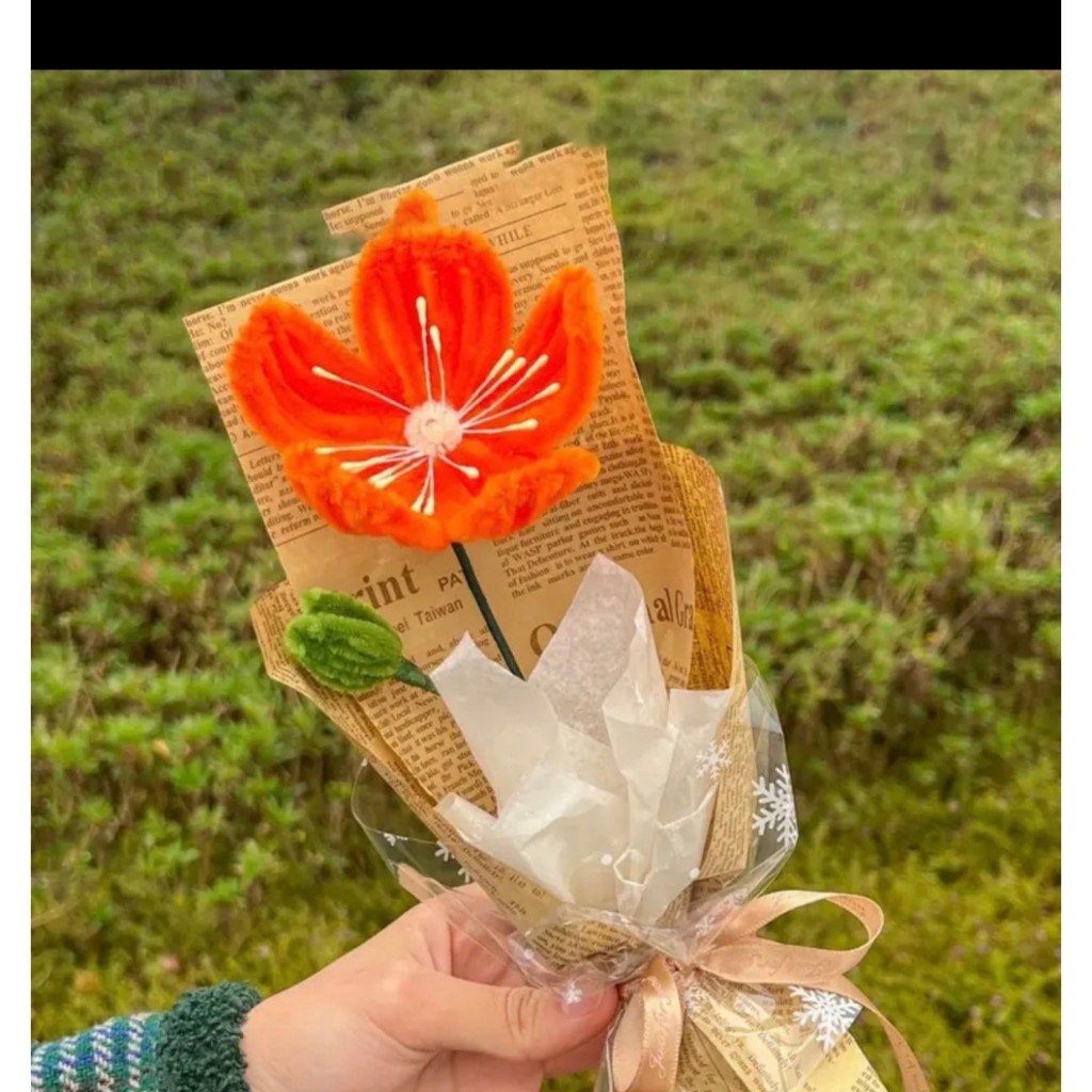 Bó hoa anh túc 1 bông handmade