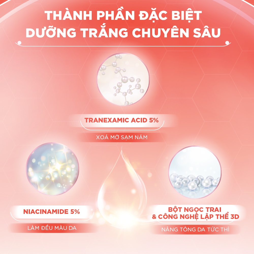 Combo Dưỡng Trắng Da LANCI 3D-BRIGHTY x3 trắng mướt 50ml (Tinh chất + Kem Dưỡng)