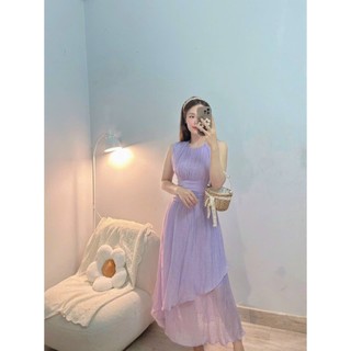 ĐẦM THIẾT KẾ XẾP LY NGỰC PHỐI EO KIỂU