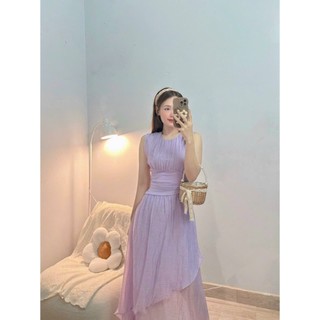ĐẦM THIẾT KẾ XẾP LY NGỰC PHỐI EO KIỂU
