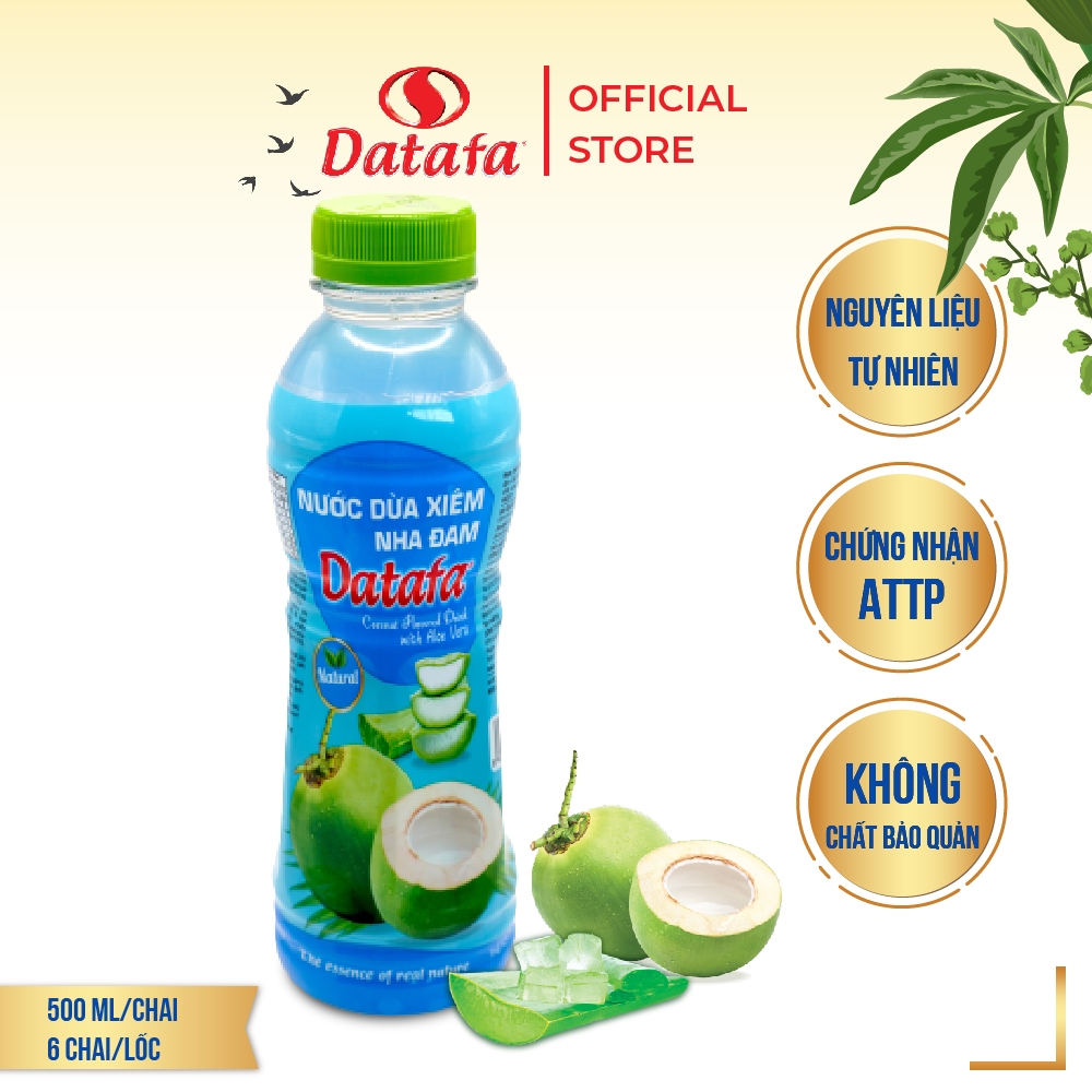 Nước Dừa Xiêm Nha Đam DATAFA - Lốc 6 Chai 500ml