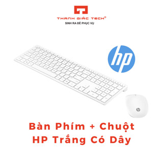 Bộ Bàn Phím & Chuột Máy Tính HP Slim Màu Trắng Có Dây - Hàng Mới Bảo Hành 1 Năm