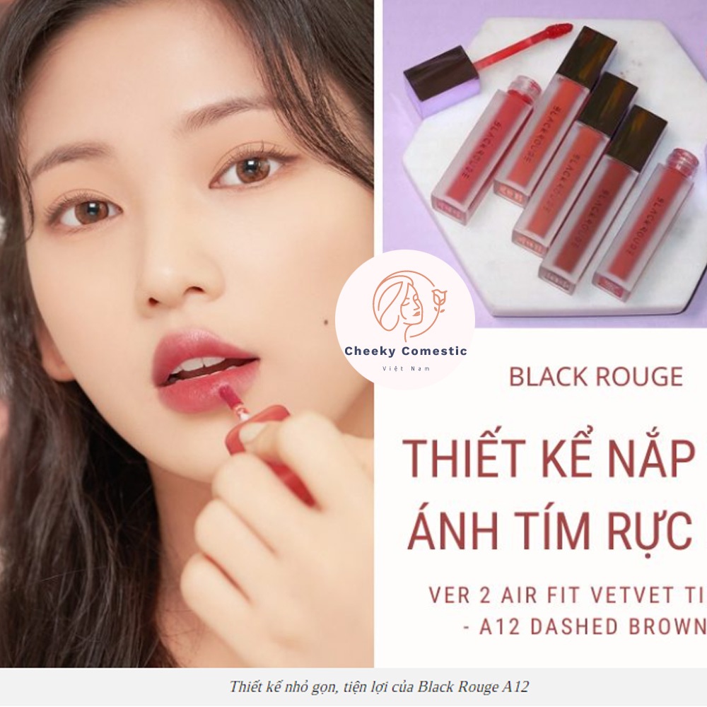 Son Black Rouge A12 màu đỏ gạch ver 2 nắp tím