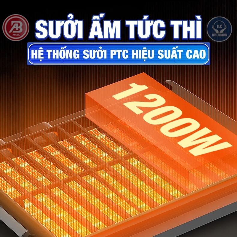 Quạt Sưởi, Đèn Sưởi Nhà Tắm, Quạt Sưởi Âm Trần TLC Tích Đèn Led - Làm Ấm Nhanh, Thiết Kế Hiện Đại, Điều Khiển Tự Động