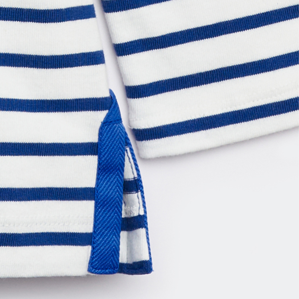 TheBlueTshirt-Áo thun tay dài sọc xanh có thêu con mắt-No.1 Long Sleeve T - Signature Blue Stripe