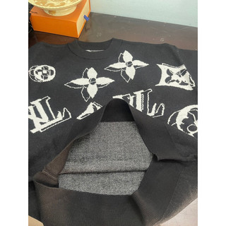 Áo len cổ tròn eo vì unisex chất len cao cấp màu đen