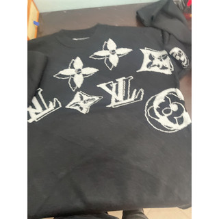 Áo len cổ tròn eo vì unisex chất len cao cấp màu đen