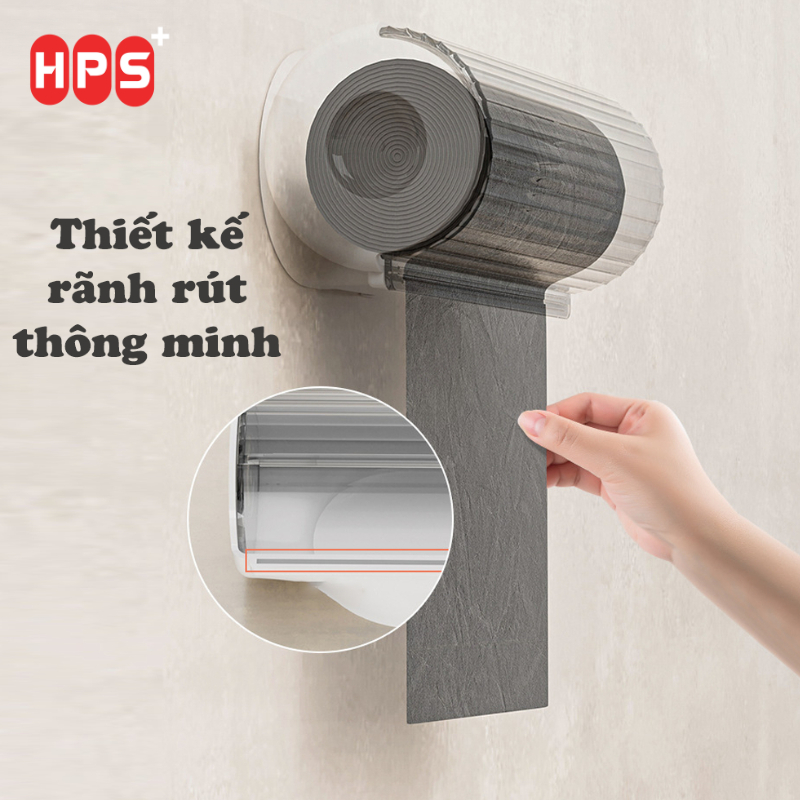 Hộp đựng túi rác gắn tường chất liệu nhựa PP cao cấp, Kệ đựng cuộn túi rác có khe rút tiện lợi, lưu trữ gọn gàng