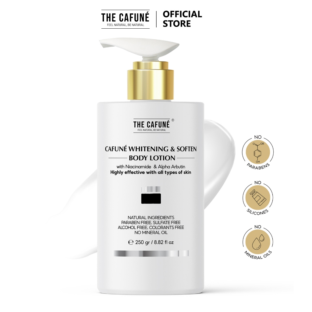 Kem Body Dưỡng Trắng Da The Cafuné Bản Nâng Cấp kết cấu dạng lotion, thẩm thấu nhanh, không nhờn rít dưỡng thể 250gram