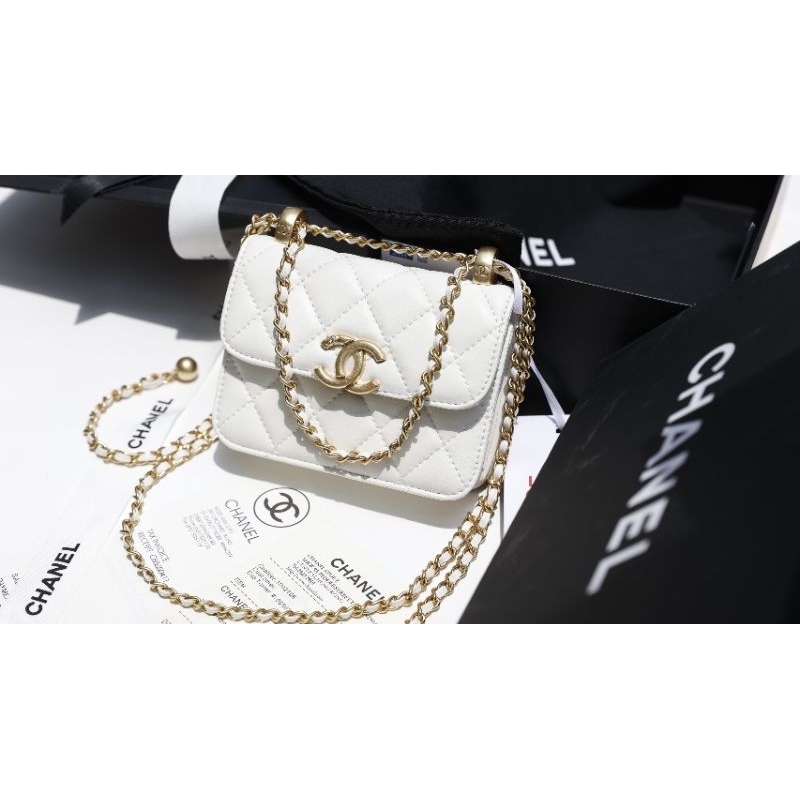 Túi xách nữ siêu xinh C/N mini sz10cm hàng super chuẩn da thật quai chỉnh nấc kèm hộp nguyên seal