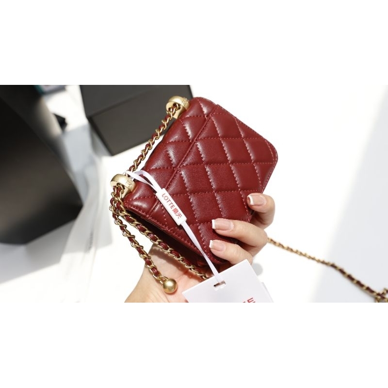 Túi xách nữ siêu xinh C/N mini sz10cm hàng super chuẩn da thật quai chỉnh nấc kèm hộp nguyên seal