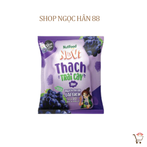 Thạch NUVI trái cây Đào,Nho,Vải gói 120gr