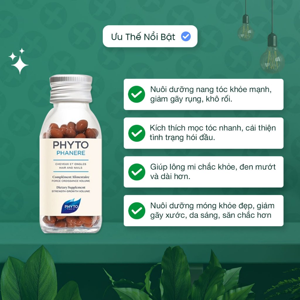 Viên Uống Mọc Tóc PHYTO Phanere Pháp Bổ Sung Biotin Giúp Tóc Mạnh Khỏe Hộp