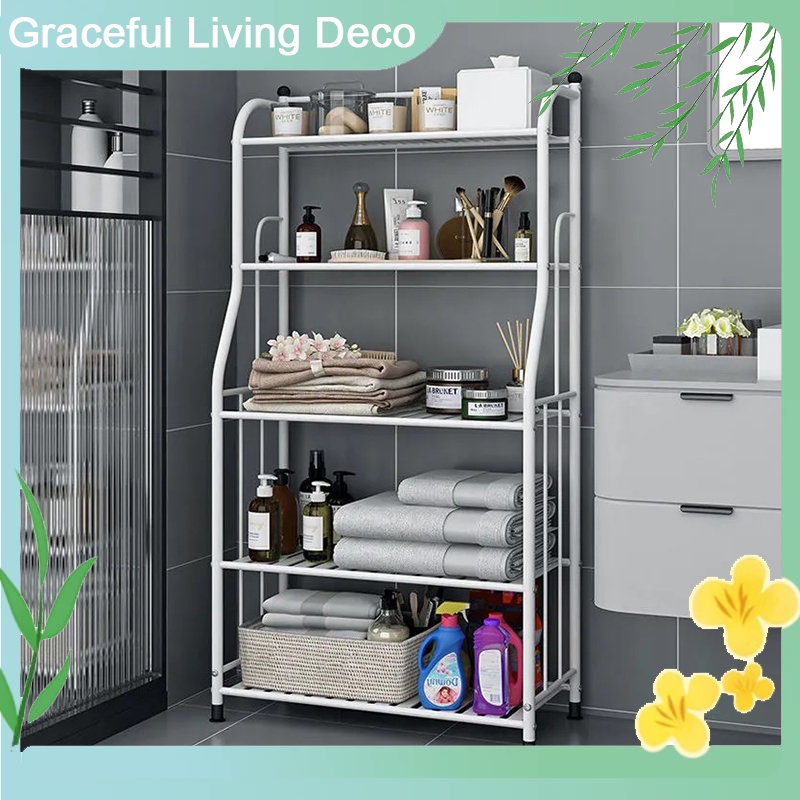 Kệ bếp đa năng 4/5 tầng, kệ sắt để đồ, kệ để đồ, kệ để đồ, kệ lò vi sóng, kệ để đồ nhà bếp, kệ sách,