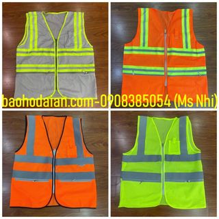 Áo Phản Quang Lưới 3M 3 Dây Kéo Kèm Túi- 4 Màu Lựa Chọn
