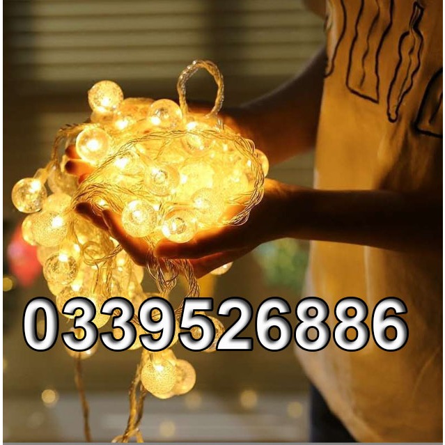 Dây Đèn Led Trang Trí Cherry Ball Bi Bọt Dài 10m Bóng Pha Lê Cắm Điện Có Phích Nối Dài Dây - Đèn Trang Trí Noel