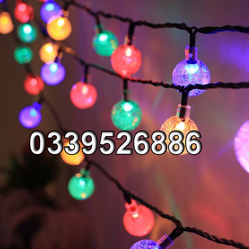 Dây Đèn Led Trang Trí Cherry Ball Bi Bọt Dài 10m Bóng Pha Lê Cắm Điện Có Phích Nối Dài Dây - Đèn Trang Trí Noel