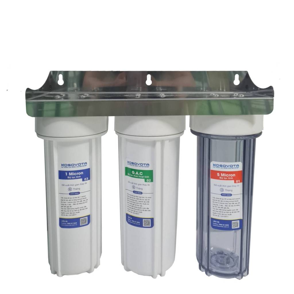 Bộ lọc nước sinh hoạt KOSOVOTA 3 cấp 10" lọc zen 21