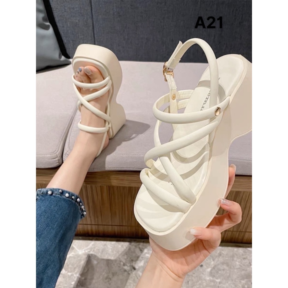 Sandal Nữ Dây Mảnh Đan Chéo Độn Đế Cao Siêu Bền Đẹp