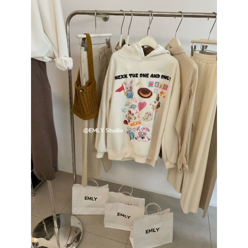 Áo nỉ hoodies hoạt hình xinh xỉu