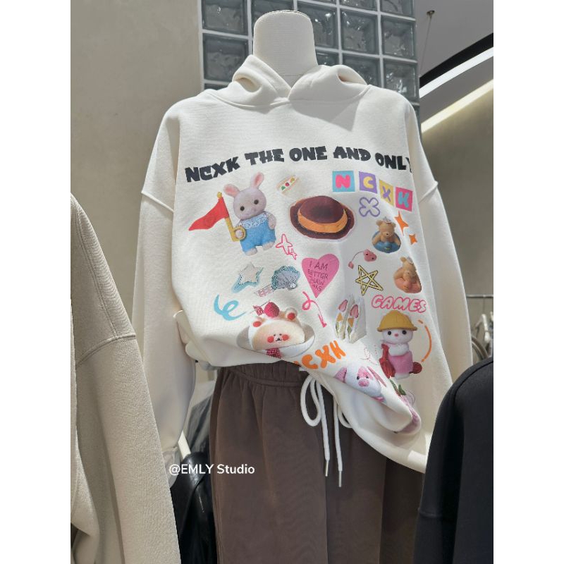 Áo nỉ hoodies hoạt hình xinh xỉu