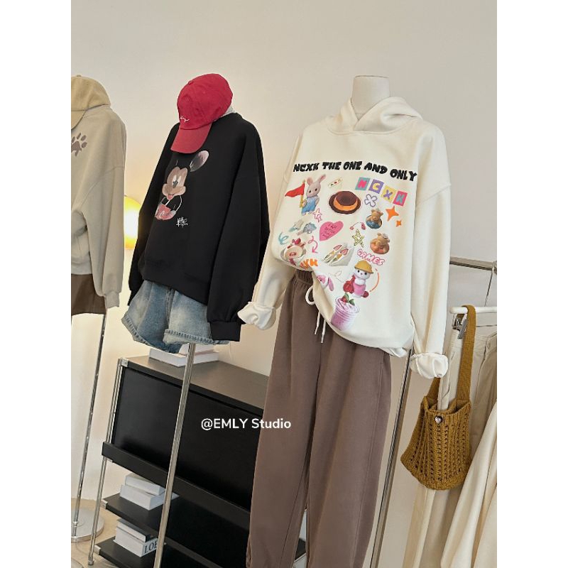 Áo nỉ hoodies hoạt hình xinh xỉu