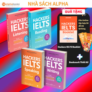 Lẻ/Combo Sách Hackers IELTS (Reading+Listening+Writing+Speaking) kèm giải thích đáp án và hướng dẫn tự nâng band điểm