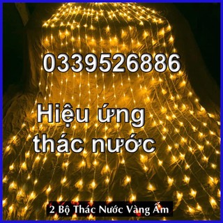 Bộ Đèn Led Trang Trí Thả Mành Kiểu Mưa Rơi Thác Nước 10 Sợi 2m Đủ Màu. Ngang 3m
