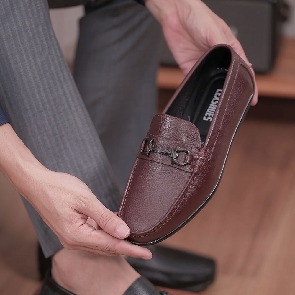 Giày da nam LEXSHOES giày da bò LS13 cao cấp bảo hành 12 tháng