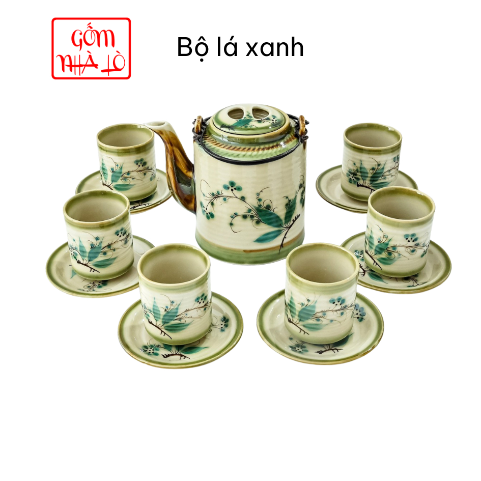 Ấm tích ấm chén gốm sứ Bát Tràng pha trà hãm chè nhiều hoạ tiết vẽ tay dung tích 1.5 lít  Gốm Nhà Lò