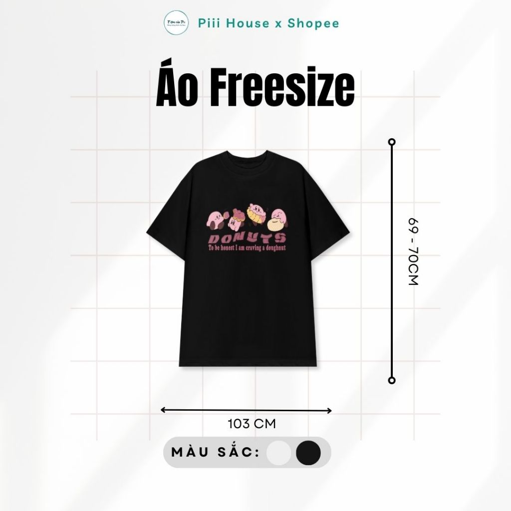 Áo Phông 3158 BÁNH DONUTS, Áo Thun Unisex Tay Lỡ Form Rộng Dáng Basic Style Hàn Quốc