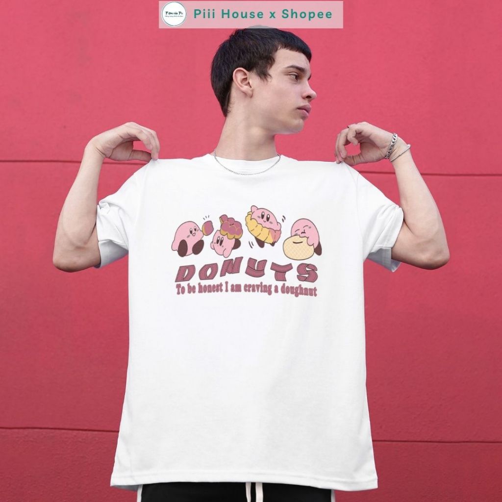 Áo Phông 3158 BÁNH DONUTS, Áo Thun Unisex Tay Lỡ Form Rộng Dáng Basic Style Hàn Quốc