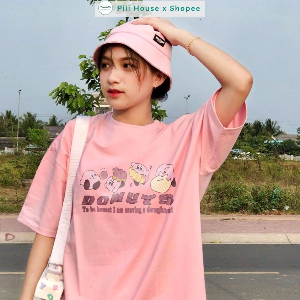 Áo Phông 3158 BÁNH DONUTS, Áo Thun Unisex Tay Lỡ Form Rộng Dáng Basic Style Hàn Quốc