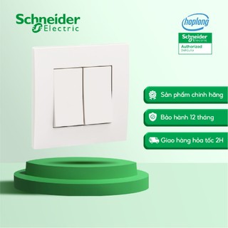 Bộ công tắc đôi 2 chiều Schneider KB32_WE_G19 - 250VAC - 16AX - Trắng - 2 gang - 250VAC