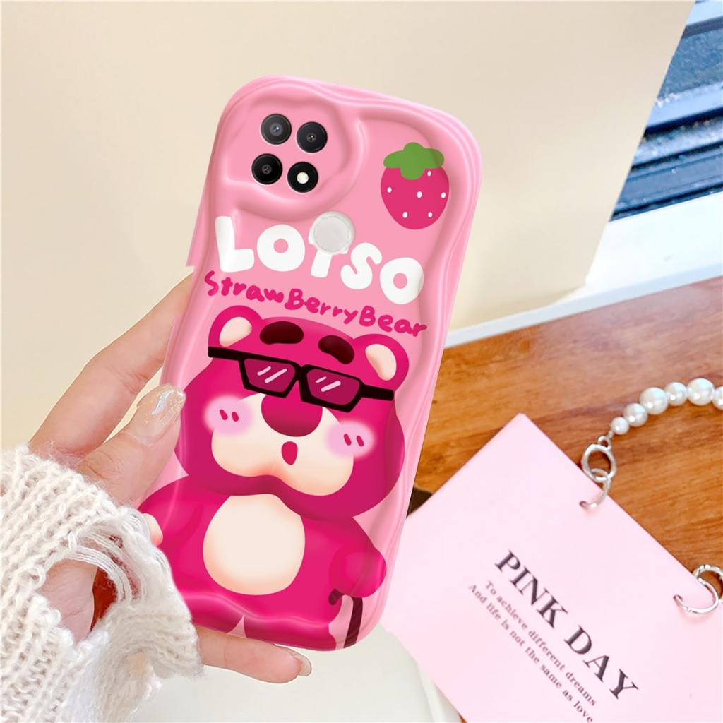 Ốp Lưng Samsung Oppo Vivo Xiaomi Redmi Realme Gấu Dâu Cho Điện Thoại A15 A17 A12 A7 A57 A16 A16s A55 A16K A77 A31 0A5s