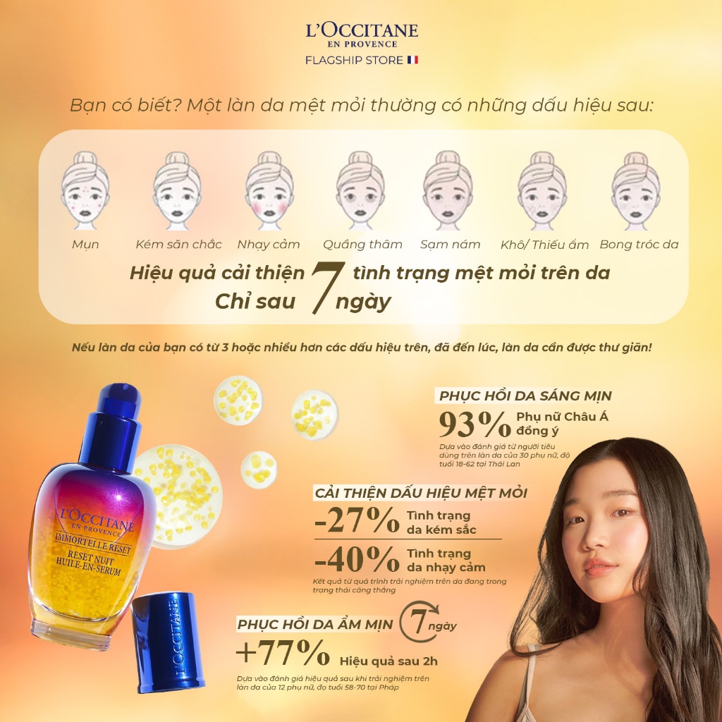 Tinh Chất Tái Sinh Quyền Năng L'Occitane Immortelle Reset Serum 50ml