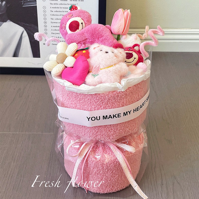 Bó hoa gấu bông hình Gấu Dâu, Kuromi, Melody, Cinamoroll, Purin làm Quà tặng - Mèo Béo Kids Store