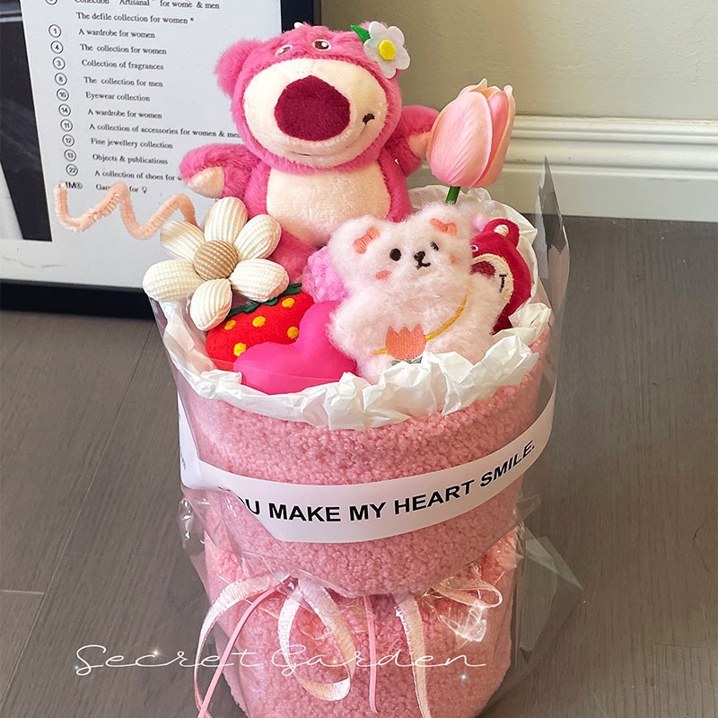 Bó hoa gấu bông hình Gấu Dâu, Kuromi, Melody, Cinamoroll, Purin làm Quà tặng - Mèo Béo Kids Store