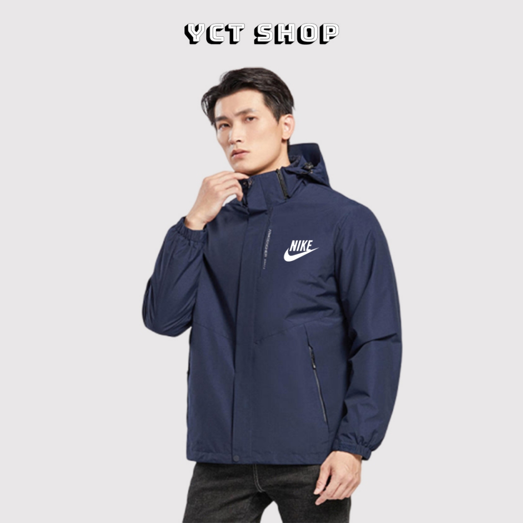 Áo khoác gió nike thời trang nam nữ form rộng rãi local brand, áo gió tráng bạc chống nước ấm áp YCT