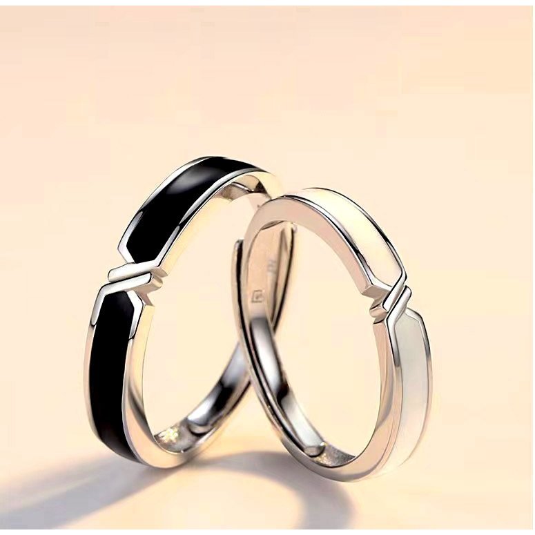 Quà tặng 8/3 - 20/10, valentine - Bộ nhẫn đôi dành tặng người thương full hộp quà + thiệp viết