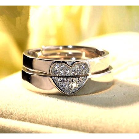 Quà tặng 8/3 - 20/10, valentine - Bộ nhẫn đôi dành tặng người thương full hộp quà + thiệp viết