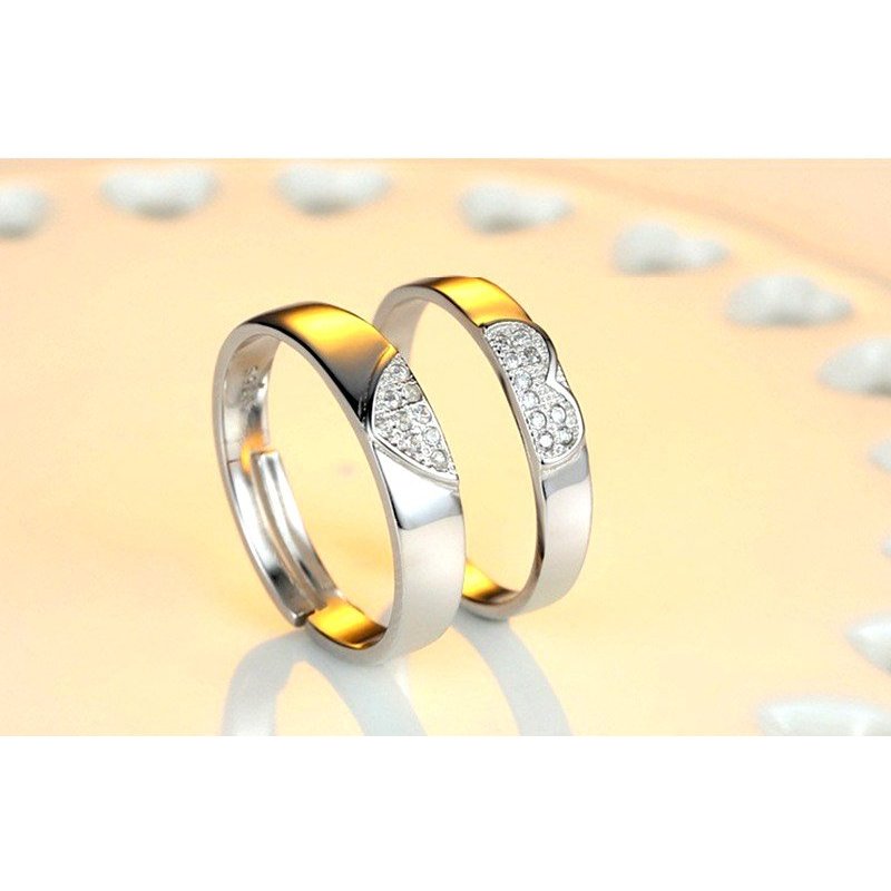 Quà tặng 8/3 - 20/10, valentine - Bộ nhẫn đôi dành tặng người thương full hộp quà + thiệp viết