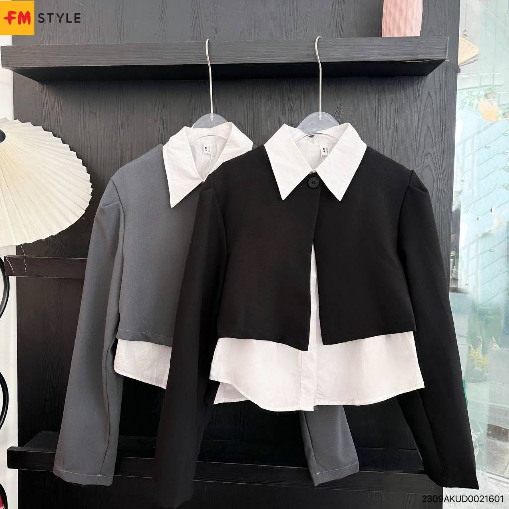 Áo kiểu tay dài nữ FMSTYLE  sơ mi phối blazer cực trendy 23090645