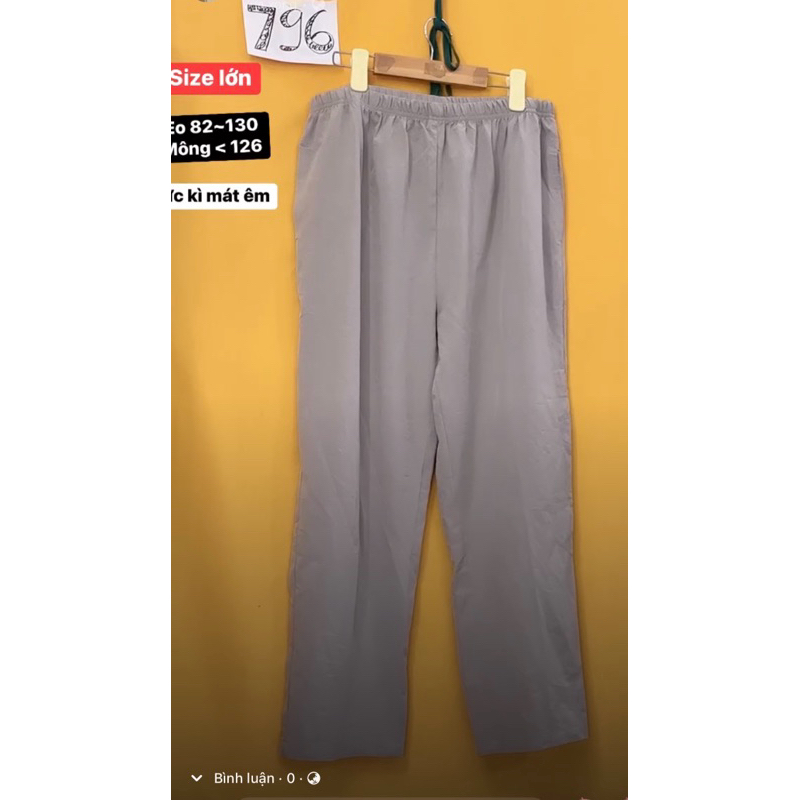 Quần Tây dài eo thun size lớn mát êm.S796