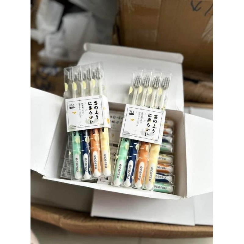 sét 4 bàn chải kháng khuẩn ecersu